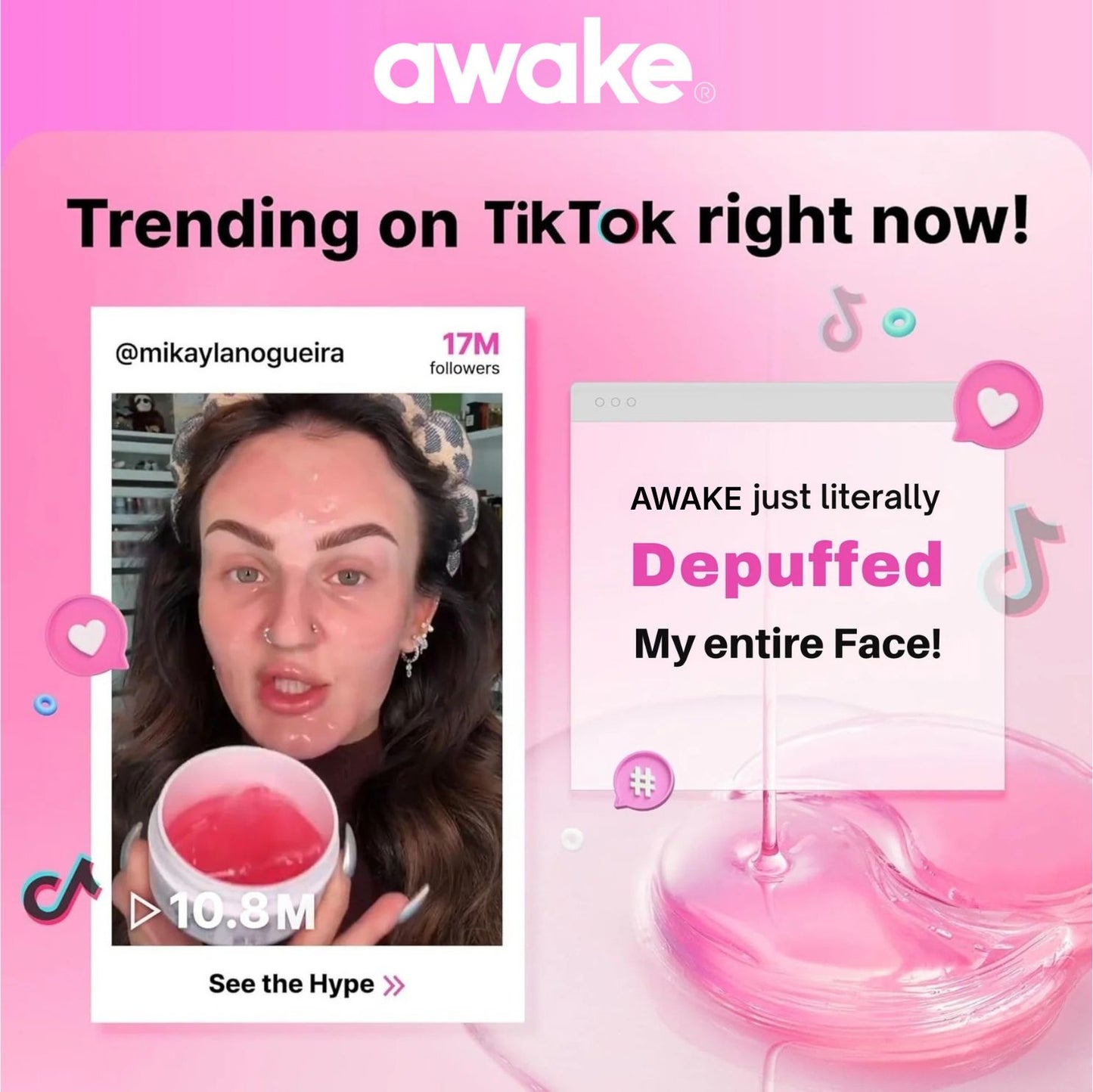 AWAKE™ Peptide Collagen Hydrogel Eye Patch