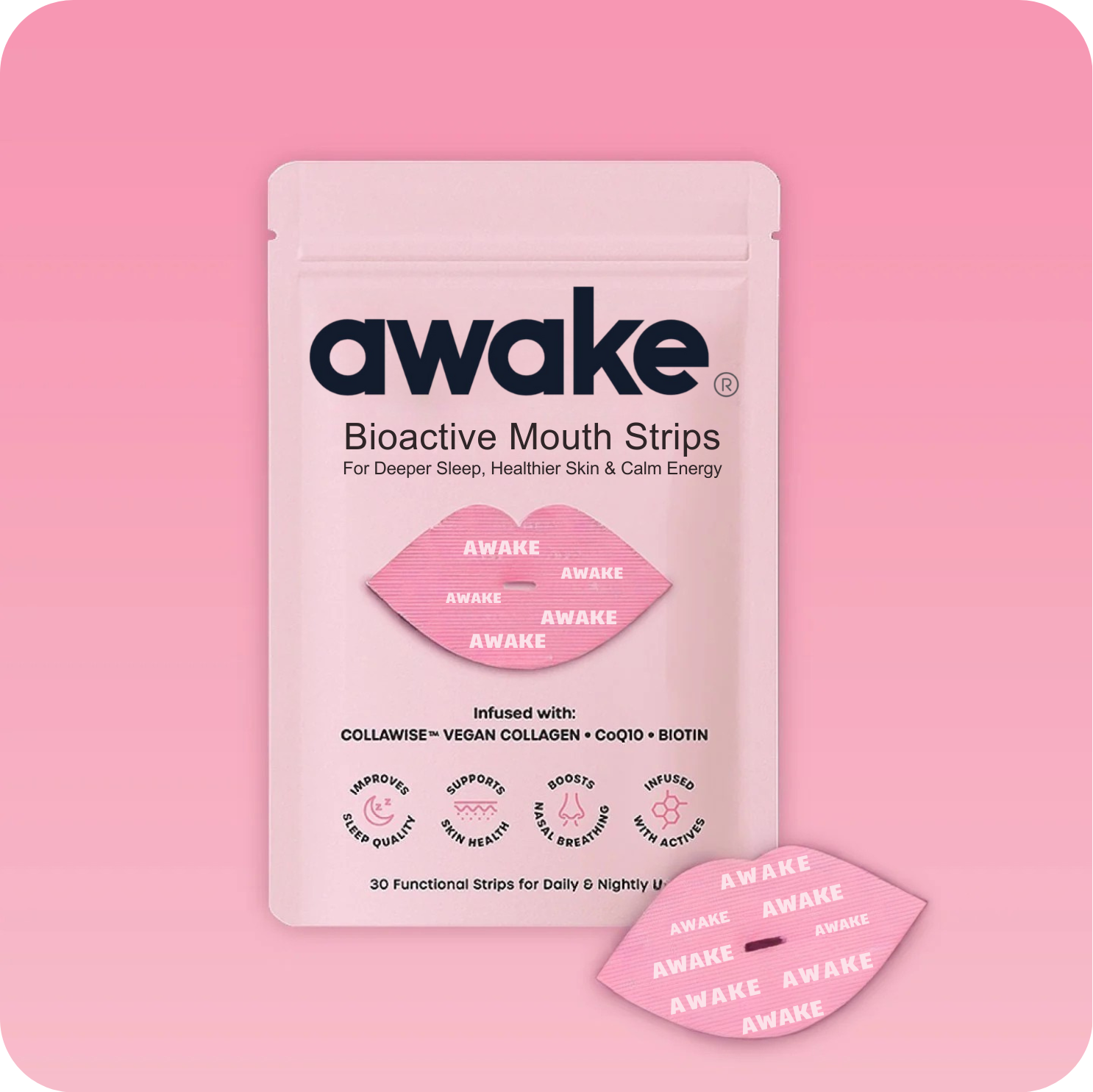 AWAKE™ Infused Mouth Tape for Sleep, Skin & Energy